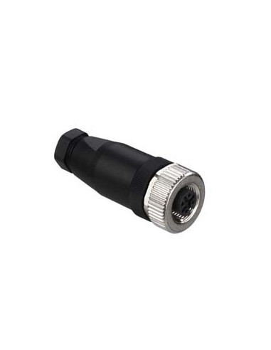 KD 095-5A, Conector M12 Hembra 5 polos Recto