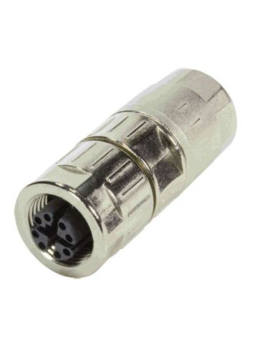 Conector Recto Hembra M12 8 polos Codificación X