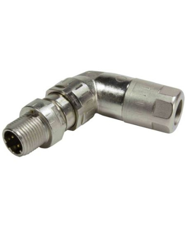 Conector macho acodado M12-8 polos codif. a