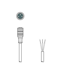50130837 LEUZE-KD U-M8-3A-V1-020, Cable de conexión