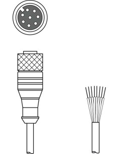 50135132 LEUZE-KD S-M12-8A-P1-500, Conector