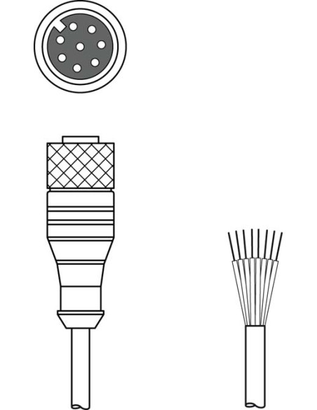 50135132 LEUZE-KD S-M12-8A-P1-500, Conector