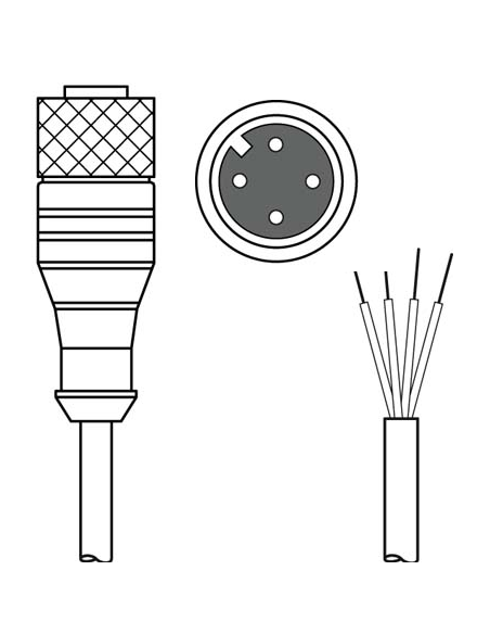 50130658 LEUZE-KD U-M12-4A-P1-100, Conector