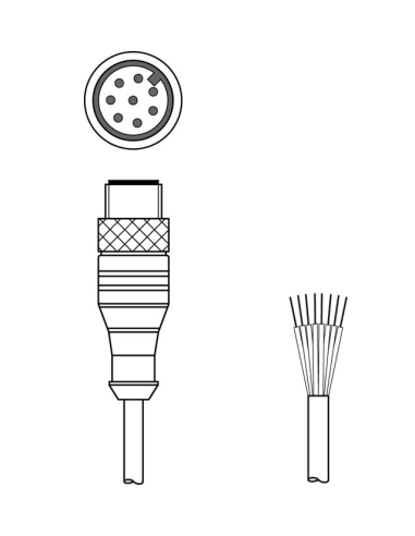 50135140 LEUZE-KS S-M12-8A-P1-100, Conector