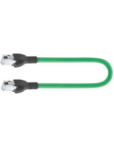 Latiguillo RJ45-RJ45 AWG22/7 2 pares 0,5 metros PVC verde